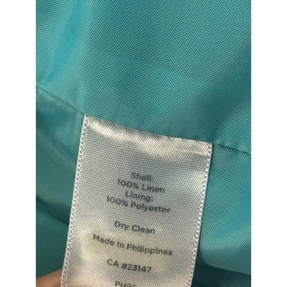 Talbots Petites Turquoise Linen Blend Blazer Jacket Size 2P - Picture 7 of 8